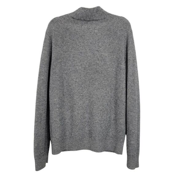 Express Gray Wool Blend Chunky Knit Shawl Collar Cardigan Sz L Button Front - Picture 2 of 6